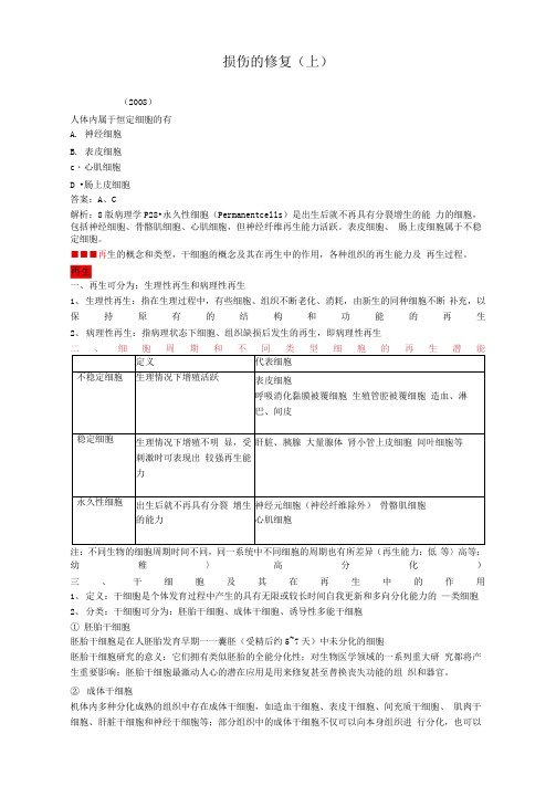 病理学：损伤修复(上)