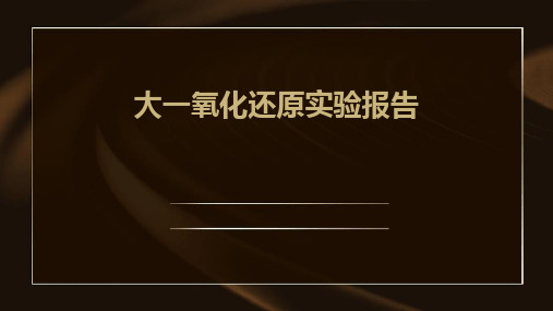 大一氧化还原实验报告