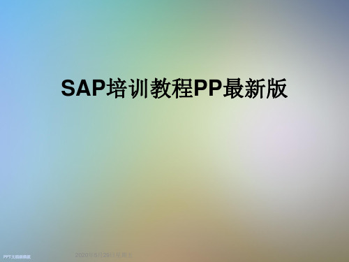 SAP培训教程PP最新版