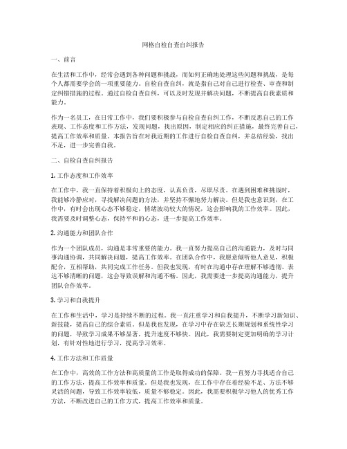 网格自检自查自纠报告