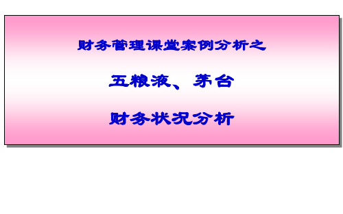 最新2019-财务报表案例分析之五粮液、茅台-PPT课件