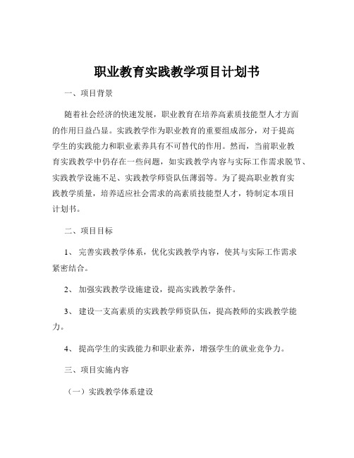 职业教育实践教学项目计划书