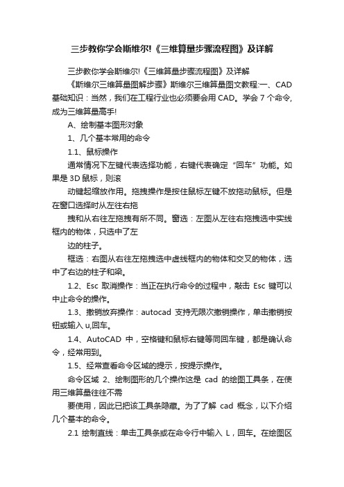 三步教你学会斯维尔!《三维算量步骤流程图》及详解