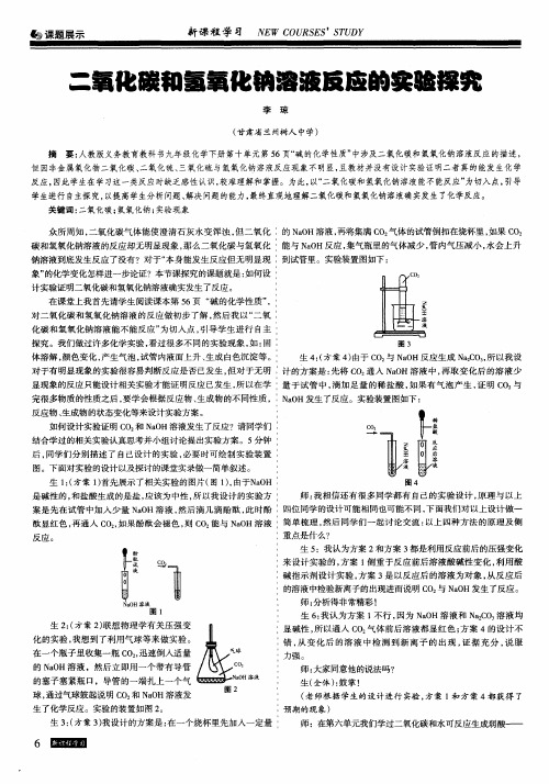 二氧化碳和氢氧化钠溶液反应的实验探究