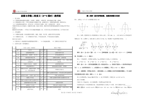 高中数学  理科数学函数与导数二轮复习