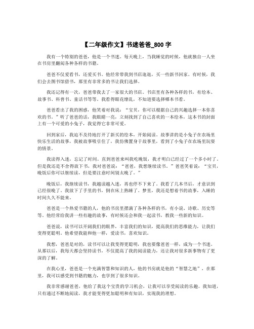 【二年级作文】书迷爸爸_800字