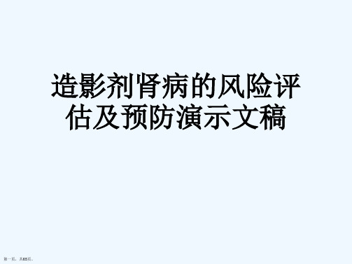 造影剂肾病的风险评估及预防演示文稿