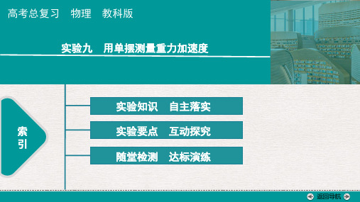 实验九 用单摆测量重力加速度--2025版高考总复习物理