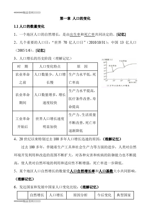 人教版高一地理必修二知识点总结完整讲解学习