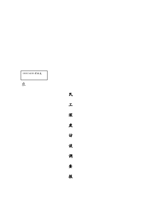 农民工深度访谈报告