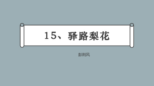 第15课《驿路梨花》课件(28张PPT)++2022-2023学年部编版语文七年级下册