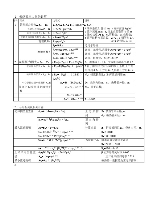 换热器内阻力损失计算