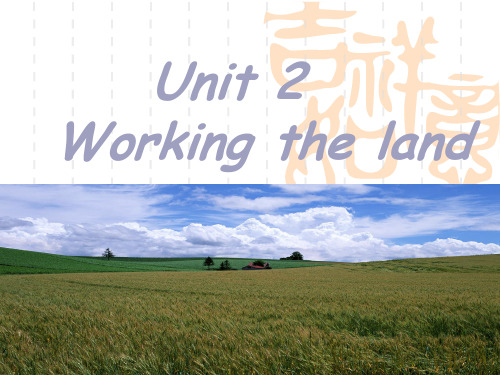 人教高中英语必修4 Unit2 Working the land-warming up and