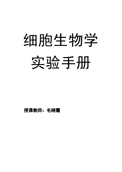 细胞生物学实验手册