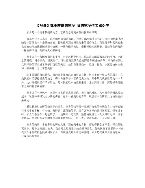 【写景】魂牵梦绕的家乡 我的家乡作文600字