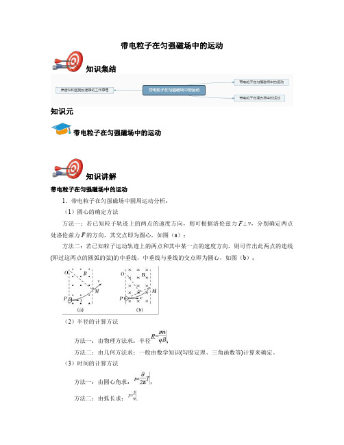 高中物理选修3-1-带电粒子在匀强磁场中的运动