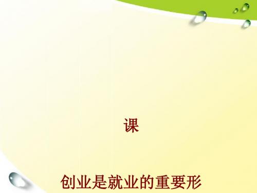 创业是就业的重要形式概述(PPT 46张)