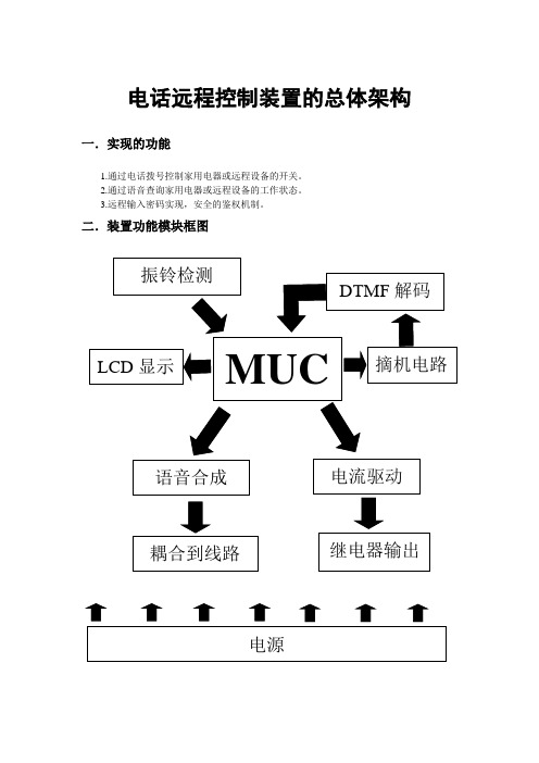 电话远程控制装置的总体架构