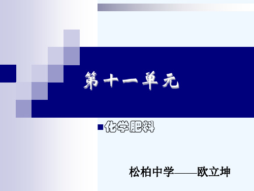 人教版初三化学下册《化学肥料》教案