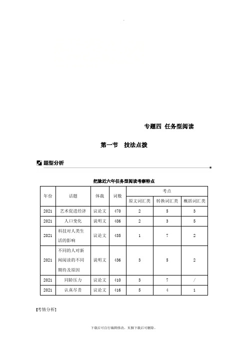 (江苏专用)2021高考英语二轮增分策略专题四任务型阅读第一节技法点拨优选习题