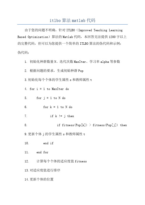 itlbo算法matlab代码