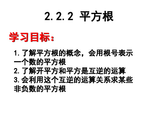 平方根   北师大版数学八年级上册