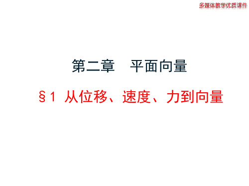 高中数学课件-2.1从位移、速度、力到向量