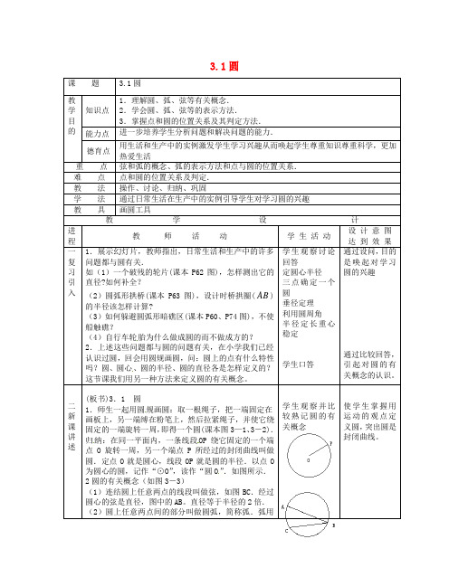 (word版)浙教版数学九年级上《圆》精品教案3