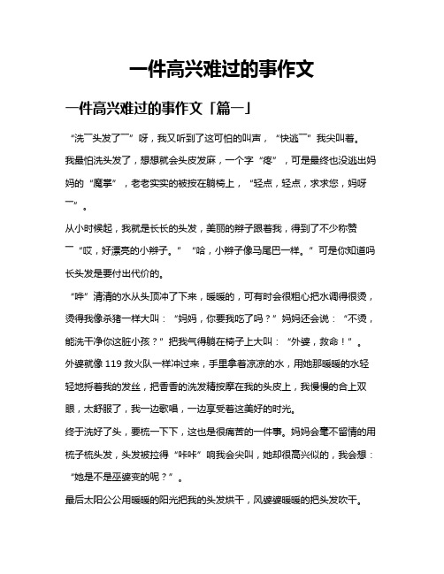 一件高兴难过的事作文