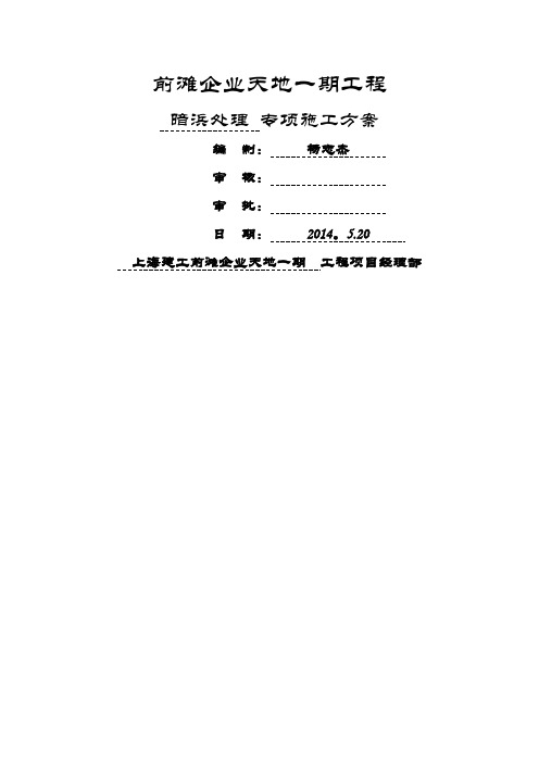 暗浜处理专项施工方案