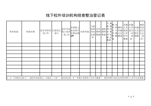 线下校外培训机构排查整治登记表