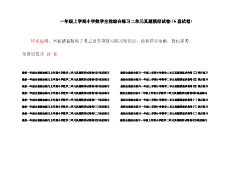 一年级上学期小学数学全能综合练习二单元真题模拟试卷(16套试卷)