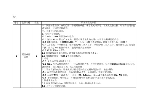 荧光检测,生物发光检测等。二、主要技术指标要求：