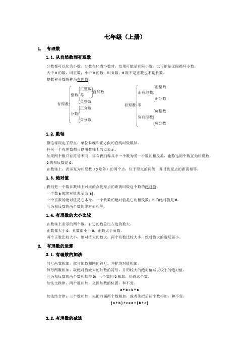 浙教版初中数学全套知识点汇总