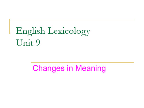 英语词汇学Changes_in_meaning