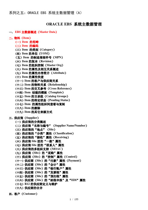 系列之五ORACLEEBS系统主数据管理基础介绍