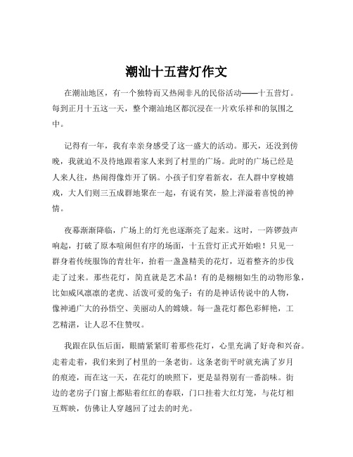 潮汕十五营灯作文