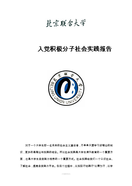 入党积极分子社会实践报告