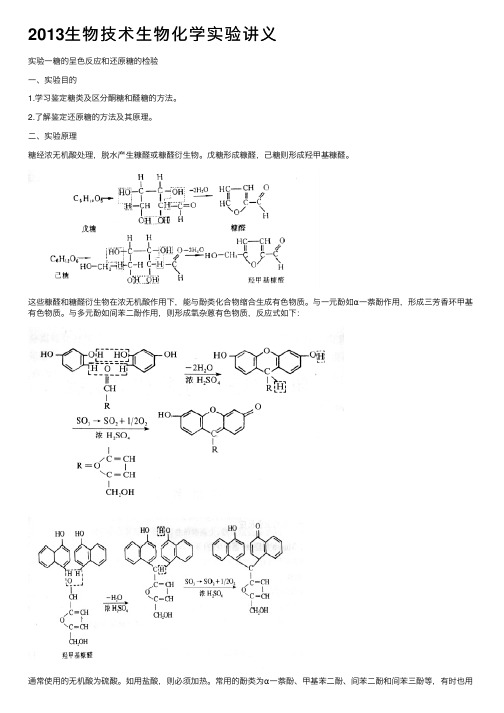 2013生物技术生物化学实验讲义