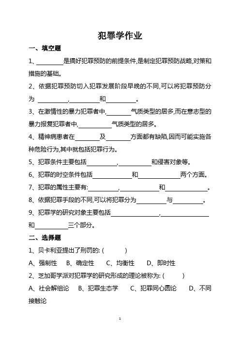 犯罪学作业