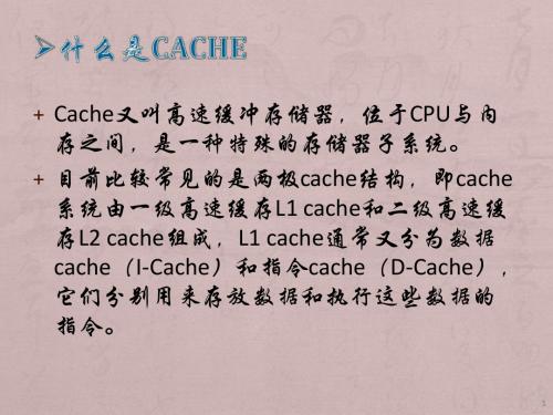 Cache基础知识介绍ppt课件