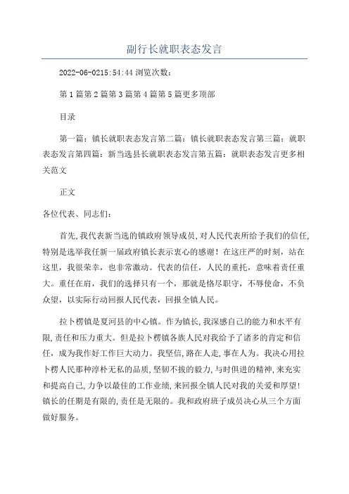 副行长就职表态发言