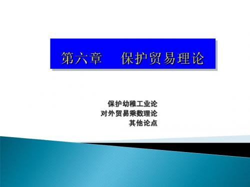 国际贸易 第六章 保护贸易理论