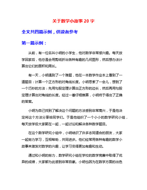 关于数学小故事20字