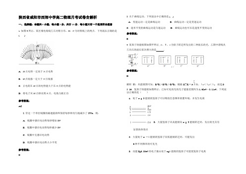 陕西省咸阳市西郊中学高二物理月考试卷含解析