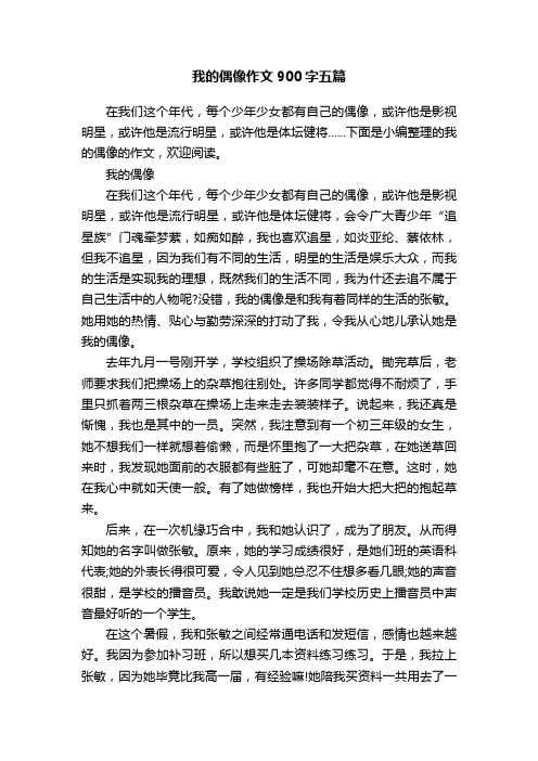 我的偶像作文900字五篇