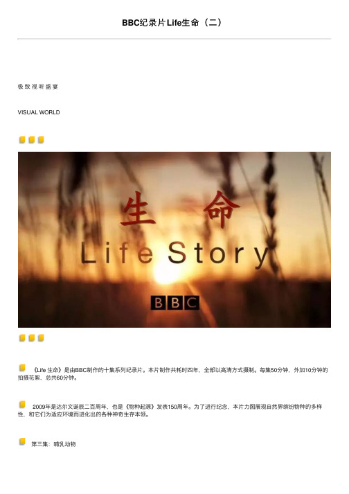 BBC纪录片Life生命（二）