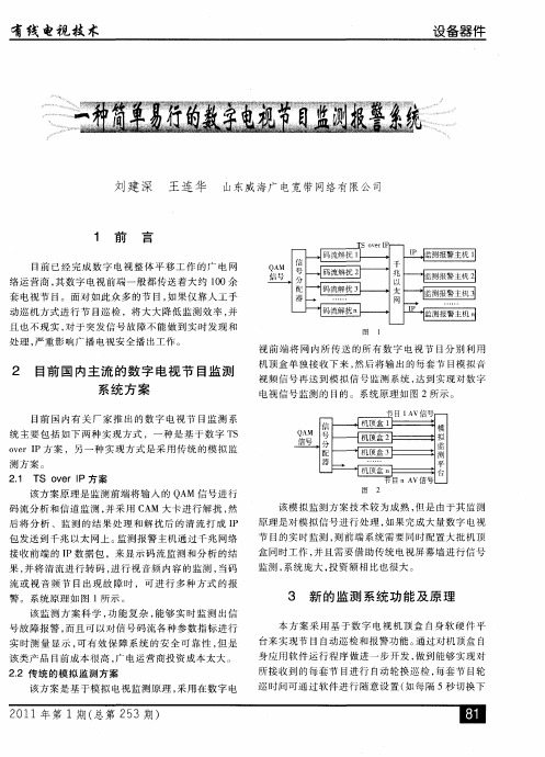 一种简单易行的数字电视节目监测报警系统