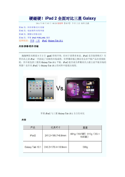 iPad 2全面对比三星Galaxy