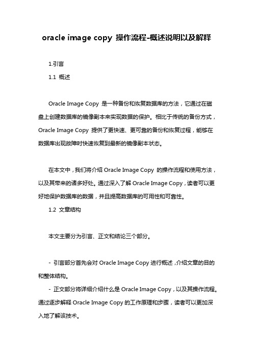 oracle image copy 操作流程-概述说明以及解释